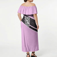 Aphrodite Greek Goddess Off Shoulder Maxi Dress Classical Mythology Floral Statue Art