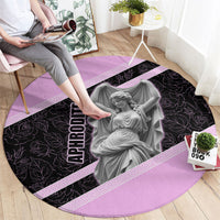 Aphrodite Greek Goddess Round Carpet Classical Mythology Floral Statue Art