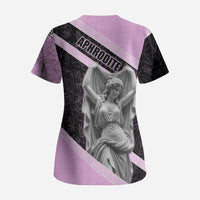 Aphrodite Greek Goddess Scrub Top Classical Mythology Floral Statue Art