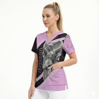 Aphrodite Greek Goddess Scrub Top Classical Mythology Floral Statue Art