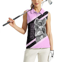 Aphrodite Greek Goddess Women Sleeveless Polo Shirt Classical Mythology Floral Statue Art