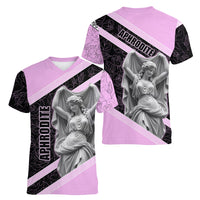 Aphrodite Greek Goddess Women V-Neck T-Shirt Classical Mythology Floral Statue Art