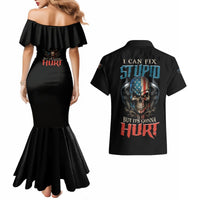 I Can Fix Stupid But It's Gonna Hurt Couples Matching Mermaid Dress and Hawaiian Shirt - Wonder Print Shop