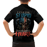 I Can Fix Stupid But It's Gonna Hurt Family Matching Off Shoulder Short Dress and Hawaiian Shirt - Wonder Print Shop