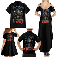 I Can Fix Stupid But It's Gonna Hurt Family Matching Summer Maxi Dress and Hawaiian Shirt - Wonder Print Shop