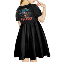 I Can Fix Stupid But It's Gonna Hurt Kid Short Sleeve Dress - Wonder Print Shop