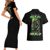 Of Course I'm Going To Hell Skull Couples Matching Short Sleeve Bodycon Dress and Hawaiian Shirt - Wonder Print Shop