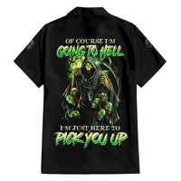 Of Course I'm Going To Hell Skull Family Matching Long Sleeve Bodycon Dress and Hawaiian Shirt - Wonder Print Shop