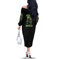 Of Course I'm Going To Hell Skull Family Matching Off Shoulder Long Sleeve Dress and Hawaiian Shirt - Wonder Print Shop