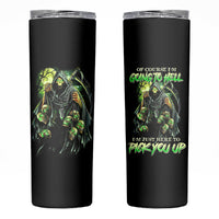 Of Course I'm Going To Hell Skull Skinny Tumbler - Wonder Print Shop
