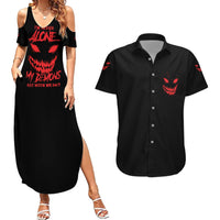 I'm Never Alone My Demon Are With Me Couples Matching Summer Maxi Dress and Hawaiian Shirt - Wonder Print Shop