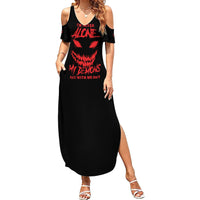 I'm Never Alone My Demon Are With Me Family Matching Summer Maxi Dress and Hawaiian Shirt - Wonder Print Shop