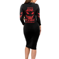 I'm Never Alone My Demon Are With Me Long Sleeve Bodycon Dress - Wonder Print Shop