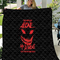 I'm Never Alone My Demon Are With Me Quilt - Wonder Print Shop