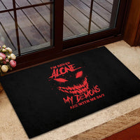 I'm Never Alone My Demon Are With Me Rubber Doormat - Wonder Print Shop