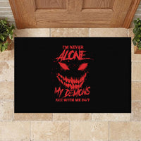 I'm Never Alone My Demon Are With Me Rubber Doormat - Wonder Print Shop