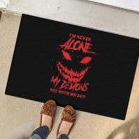 I'm Never Alone My Demon Are With Me Rubber Doormat - Wonder Print Shop
