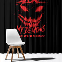 I'm Never Alone My Demon Are With Me Window Curtain - Wonder Print Shop