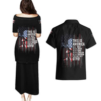 This Is America Patriotic Skull Couples Matching Puletasi Dress and Hawaiian Shirt - Wonder Print Shop