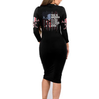This Is America Patriotic Skull Family Matching Long Sleeve Bodycon Dress and Hawaiian Shirt - Wonder Print Shop