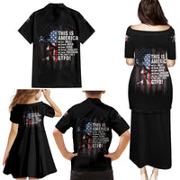 This Is America Patriotic Skull Family Matching Puletasi Dress and Hawaiian Shirt - Wonder Print Shop
