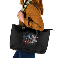 This Is America Patriotic Skull Leather Tote Bag - Wonder Print Shop