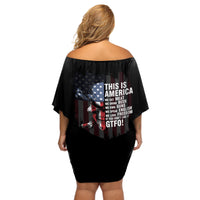 This Is America Patriotic Skull Off Shoulder Short Dress - Wonder Print Shop