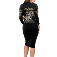 Don't Try To Figure Me Out Long Sleeve Bodycon Dress - Wonder Print Shop