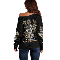 Don't Try To Figure Me Out Off Shoulder Sweater - Wonder Print Shop