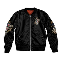 Don't Try To Figure Me Out Sleeve Zip Bomber Jacket - Wonder Print Shop