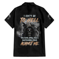 I Can't Go To Hell Reaper Bat Family Matching Short Sleeve Bodycon Dress and Hawaiian Shirt - Wonder Print Shop