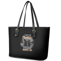 I Can't Go To Hell Reaper Bat Leather Tote Bag - Wonder Print Shop