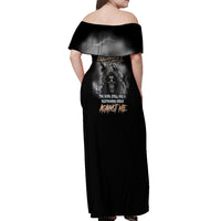 I Can't Go To Hell Reaper Bat Off Shoulder Maxi Dress - Wonder Print Shop
