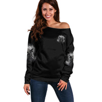 I Can't Go To Hell Reaper Bat Off Shoulder Sweater - Wonder Print Shop