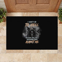 I Can't Go To Hell Reaper Bat Rubber Doormat - Wonder Print Shop