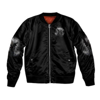 I Can't Go To Hell Reaper Bat Sleeve Zip Bomber Jacket - Wonder Print Shop