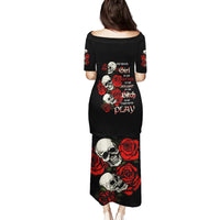 The Good Girl In Me 3 Skulls Rose Vintage Family Matching Puletasi Dress and Hawaiian Shirt - Wonder Print Shop