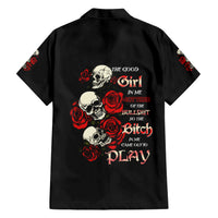 The Good Girl In Me 3 Skulls Rose Vintage Family Matching Short Sleeve Bodycon Dress and Hawaiian Shirt - Wonder Print Shop