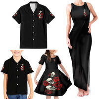 The Good Girl In Me 3 Skulls Rose Vintage Family Matching Tank Maxi Dress and Hawaiian Shirt - Wonder Print Shop