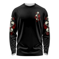 The Good Girl In Me 3 Skulls Rose Vintage Long Sleeve Shirt - Wonder Print Shop