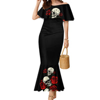 The Good Girl In Me 3 Skulls Rose Vintage Mermaid Dress - Wonder Print Shop