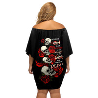 The Good Girl In Me 3 Skulls Rose Vintage Off Shoulder Short Dress - Wonder Print Shop