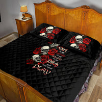 The Good Girl In Me 3 Skulls Rose Vintage Quilt Bed Set - Wonder Print Shop