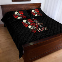 The Good Girl In Me 3 Skulls Rose Vintage Quilt Bed Set - Wonder Print Shop