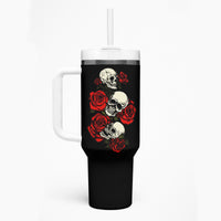 The Good Girl In Me 3 Skulls Rose Vintage Tumbler With Handle - Wonder Print Shop