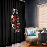 The Good Girl In Me 3 Skulls Rose Vintage Window Curtain - Wonder Print Shop