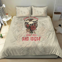 Stuck Between Idk Idc And Idgaf Skull Bedding Set - Wonder Print Shop