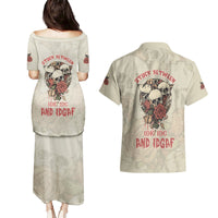 Stuck Between Idk Idc And Idgaf Skull Couples Matching Puletasi Dress and Hawaiian Shirt - Wonder Print Shop