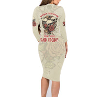 Stuck Between Idk Idc And Idgaf Skull Family Matching Long Sleeve Bodycon Dress and Hawaiian Shirt - Wonder Print Shop