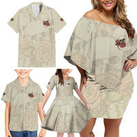 Stuck Between Idk Idc And Idgaf Skull Family Matching Off Shoulder Short Dress and Hawaiian Shirt - Wonder Print Shop